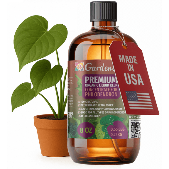⭐ GARDENERA Premium Organic Seaweed & Kelp Superfood for Philodendron Plants - 8 oz - Liquid Kelp Fertilizer Concentrate (Makes 45 Gallons)