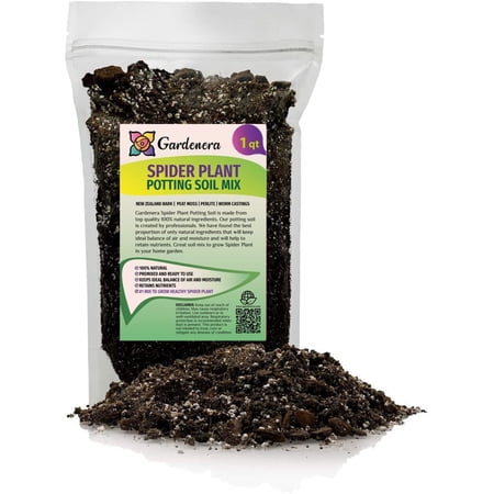 GARDENERA Premium Spider Plant Potting Soil Mix - (1 Quart Bag)