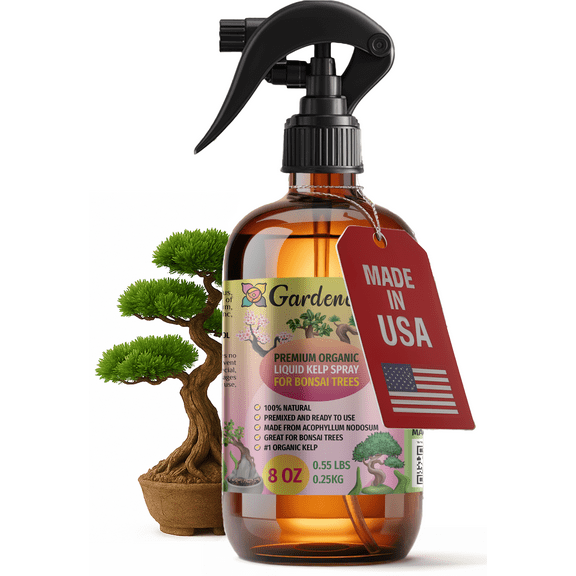 ⭐ GARDENERA Professional Organic Liquid Kelp Spray for BONSAI TREES Plants - 8 oz - Ready-To-Use Fully Organic Seaweed & Kelp Fertilizer Mist