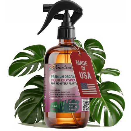 ⭐ GARDENERA Professional Organic Liquid Kelp Spray for MONSTERA Plants - 8 oz - Ready-To-Use Fully Organic Seaweed & Kelp Fertilizer Mist