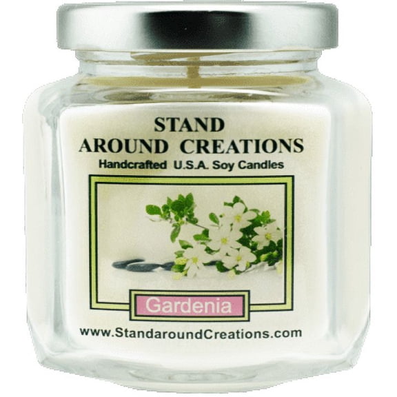 GARDENIA HEX 6-OZ. ALL NATURAL SOY CANDLE