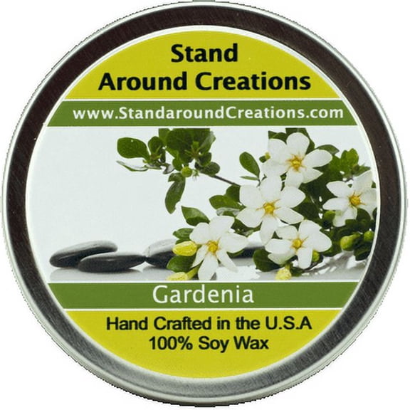 GARDENIA TIN 8-OZ. ALL NATURAL SOY CANDLE