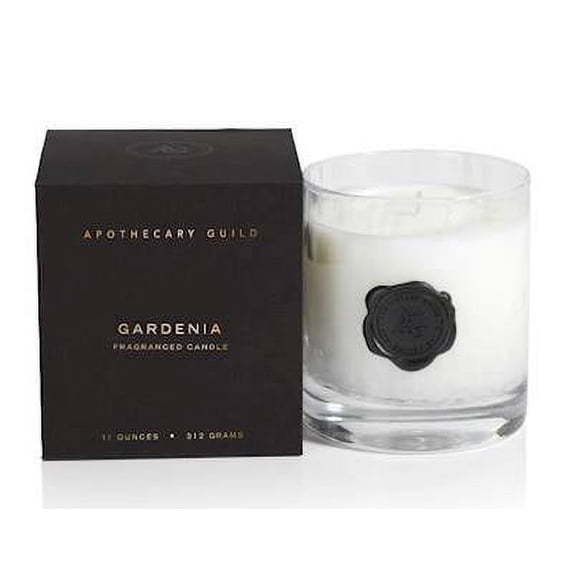 GARDENIA Zodax Apothecary Guild Opal Glass Gift Boxed Scented Jar Candle - 11 oz