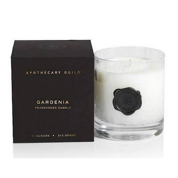 GARDENIA Zodax Apothecary Guild Opal Glass Gift Boxed Scented Jar Candle - 11 oz