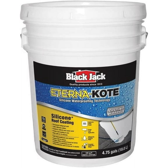 Gardner-Gibson Black Jack Roof Coating Silicone Durable - 5 Gal, White