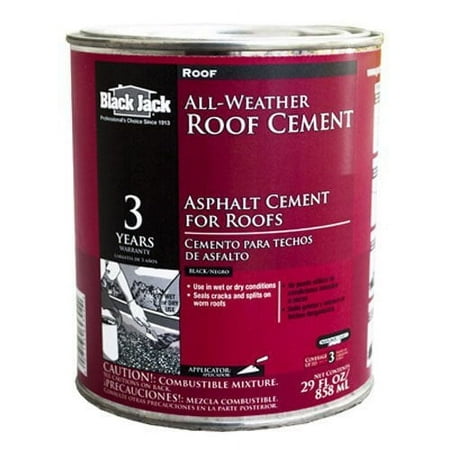 Black Jack Wet Dry Roof Cement - Asphalt Roofing Cement - 29 oz, Black