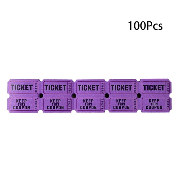 GARDVORA 100Pcs Raffle Tickets,Raffle Tickets Roll of Double-Coated Paper,Clear Print Smooth Tear,Sturdy and Vibrant Tickets,Purple