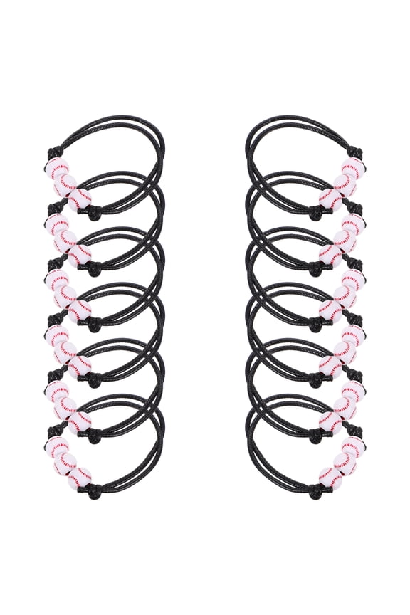 12PCS Baseball Party Favors Bracelets Baseball Wristbands Adjustable Baseball Bracelet Baseball Bead Bracelet Baseball Sports Party Favors for Players