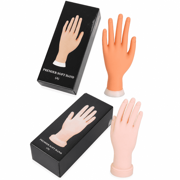 GARDVORA 2026 New 2Pcs Practice Hand for Acrylic Nails, Flexible Nail Mannequin Hands for Nails Practice, Bendable Training Fake Hand Manicure for Nail Art Beginners