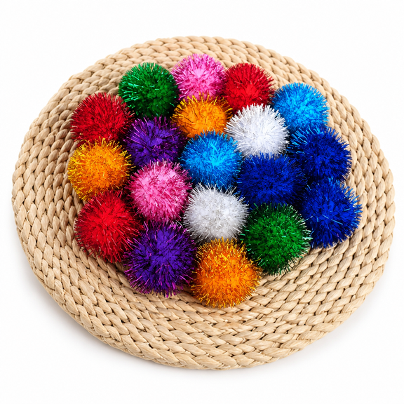 GARDVORA 2026 New 50Pcs 1.38" Sparkle Ball Cat Toy Interactive Balls Multicolor for Kittens Exercise and Multiple Cats Play for Kitten Toys,Cat Play,Indoor Cats,Pet Exercise