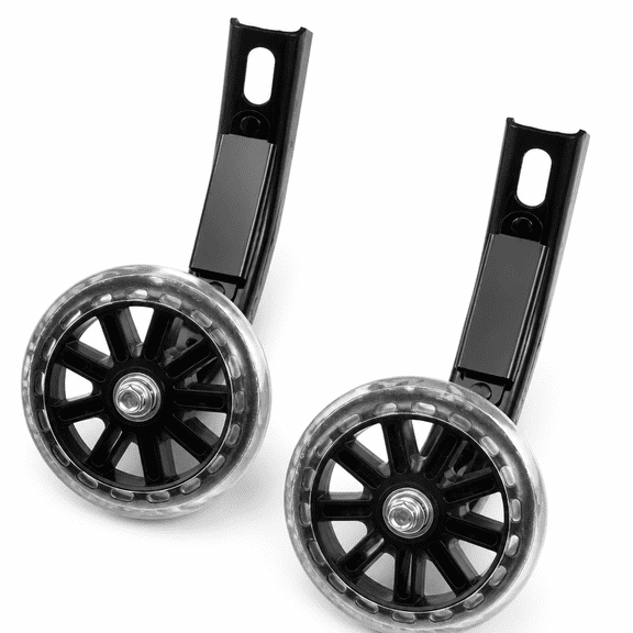GARDVORA 2PCS Bike Training Wheels w/ Light Mute & 12" Bracket - Black