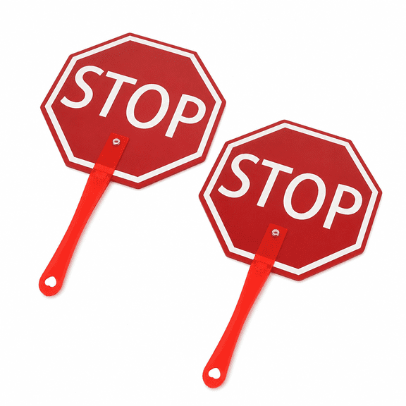 GARDVORA 2Pcs Handheld Classroom Tool Plastic Stop Sign for Student Engagement Activities in Classrooms