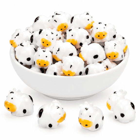 GARDVORA 35 Pcs Mini Cow Figurines Mini Resin Cows Forest Animals Miniature Cows Animal Figurines Set Tiny Resin Animals Fairy Garden Accessories Micro Landscape Ornaments Kit