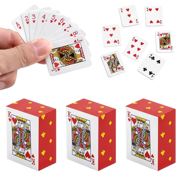 GARDVORA 3Pcs Decks Mini Playing Cards, Travel Game Poker Cards | Spoof Fun Miniature, Novelty Gift for Adults, Party, Christmas, Halloween