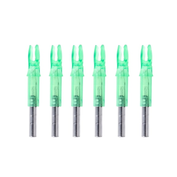 GARDVORA 6 Pcs Archery LED Lighted Arrow Hunting Luminous Arrow Tails Bow Accessories Internal Arrow End Fit 6.2mm Arrow Shaft (Green)