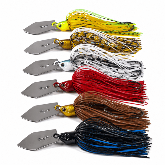 GARDVORA 6 Pcs/lot Artificial Fishing Lures 10cm 11g Chatterbait Spinner Bait Blade Jig Dancer Buzzbait Wobbler Fishing Accessories