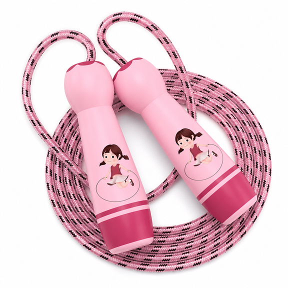 GARDVORA 9.1 Ft Jump Ropes Adjustable Size Jump Rope for Kids and Teens Skip Rope with Cute Corrugated Grip Red