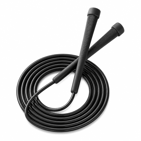 GARDVORA 9 Ft Jump Ropes Adjustable Size Colorful Jump Rope for Kids and Teens Professional PVC Speed Jumping Rope with Corrugated Grip Black