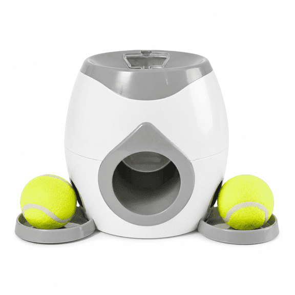 GARDVORA Automatic Ball Launcher for Dogs,Fetch Fun Ball Launcher for Dogs,Small Treats Dog Ball Launcher,Grey