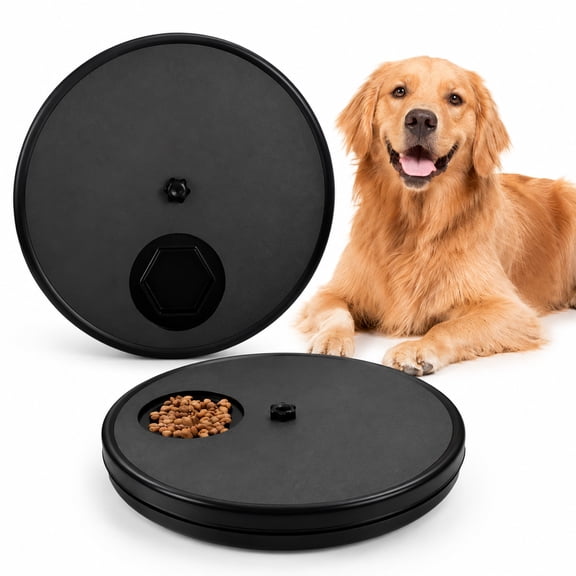 GARDVORA Dog Scratch Pad for Nails Non-Slip Dog Scratch Board with 6 Snack Compartments Rotating Round Dog Nail Scratch Board Removable Scratching Scratchboard Scratchpad Sandpaper for Dog Pet