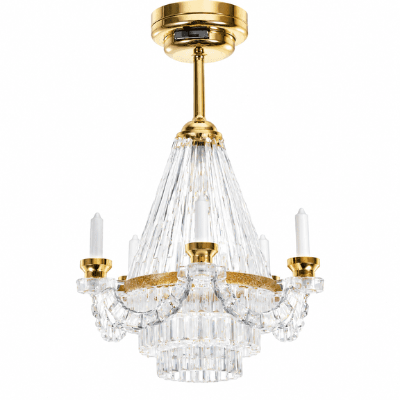 GARDVORA Dollhouse Chandelier - 1/12 Scale Doll House Ceiling Lamp Miniature Dollhouse Lights Led Battery Operated for Doll House Accessories Mini Museum Lights Decorations