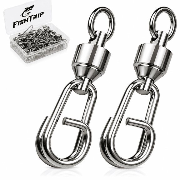 GARDVORA Fishing Ball Bearing Swivel with Oval Split Rings,25/50 Pack High Strength Stainless Steel Fishing Swivels&Snaps Quick Change Snap Swivels Fishing Tackle Split Rings Saltwater Freshwater