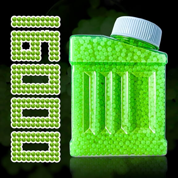 GARDVORA Gel Ball Blaster Ammo Glow in The Dark, Splatter Ball Gun Refill Ammo, 1 Bottle, 17000pcs Luminous Gel Balls, 7-8mm Water Beads, Compatible for Orby Gun, for Ages 14+.