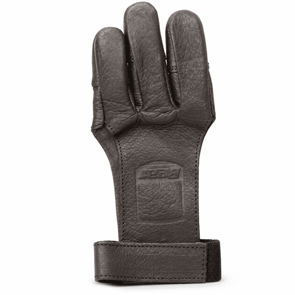 GARDVORA Leather 3 Finger Traditional Archery Shooting Glove, Large Black Archery Glove, 1Pc (ASG101L)