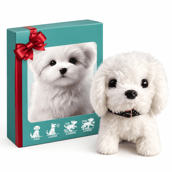 GARDVORA New Robot Dog, Robot Dogs That Acts Like A Real Dog, My Realistic Robotic Puppy, Walking, Barking, Tail Wagging (Bichon Frise)