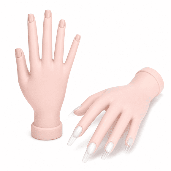 Gardvora Practice Hand for Acrylic Nails Mannequin Hands for Nails Practice Flexible Bendable Fake Hand Manicure Nail Practice Hand Silicone Manicure Training kit for Nail Art Training
