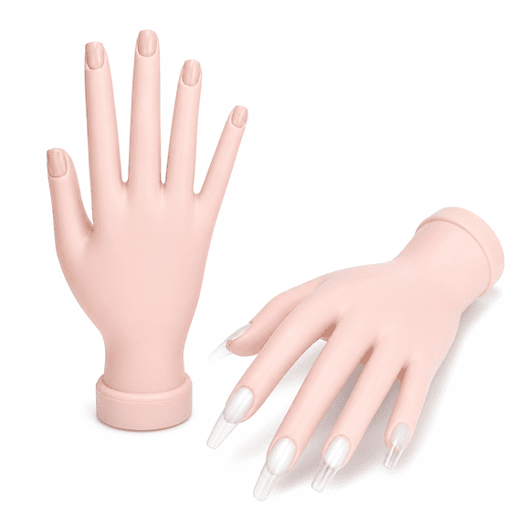 GARDVORA Practice Hand for Acrylic Nails Mannequin Hands for Nails Practice Flexible Bendable Fake Hand Manicure Nail Practice Hand Silicone Manicure Training kit for Nail Art Training