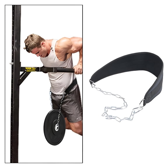 GARDVORA Weighted Dip Belt - 19 inch Strap Built for Home Gym Fitness Exercise Workout- for Weighted Pull ups - Weight Lifting Dip Belts with Adjustable Chain