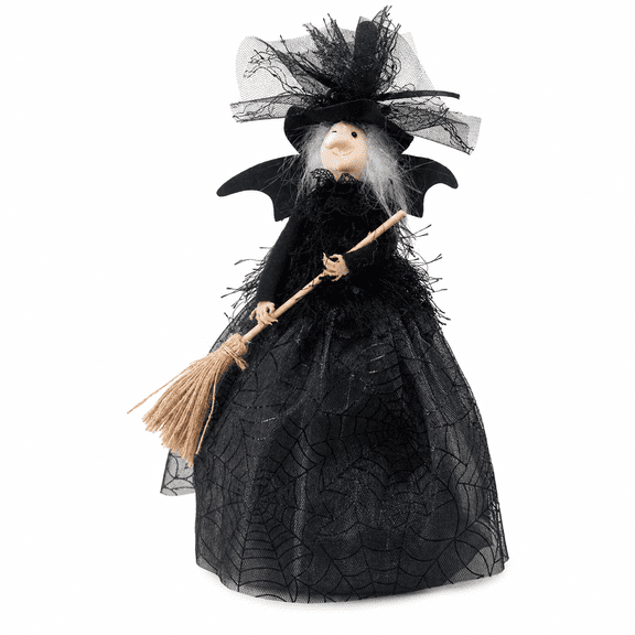 GARDVORA Witch Doll,Kitchen Witch Doll,Flying Witch,Lovely Witch Decor Suspending Witch Figurine For Halloween Halloween Decoration Vintage Hanging Kitchen(Black 11*8in)
