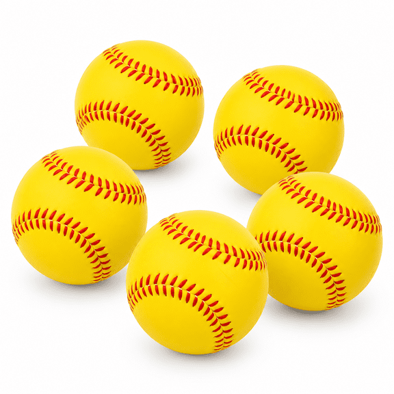 GARDVORA training softballs 5pcs Softball Training Balls Foam Sponge Sports Baseballs 2.56"X2.56"X2.56"