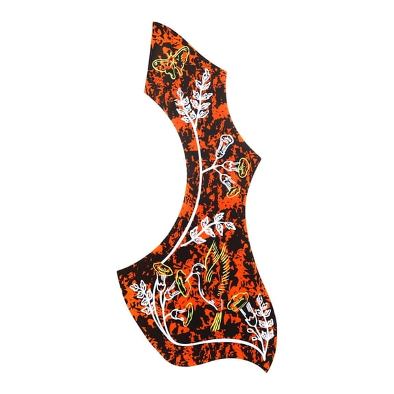GARENAS 10 PCS Acoustic Guitar Pickguard Self Acoustic Guitar Pickguard Pick Guards Scratch Plate Hummingbird and Water Shaped Self(Orange)