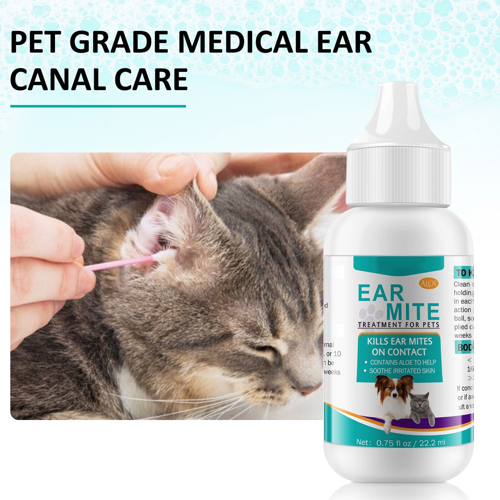 GARENAS 100ML Dog Ear Cleaner Pet Ear Cleaning Ear Cleaner Drops Ear