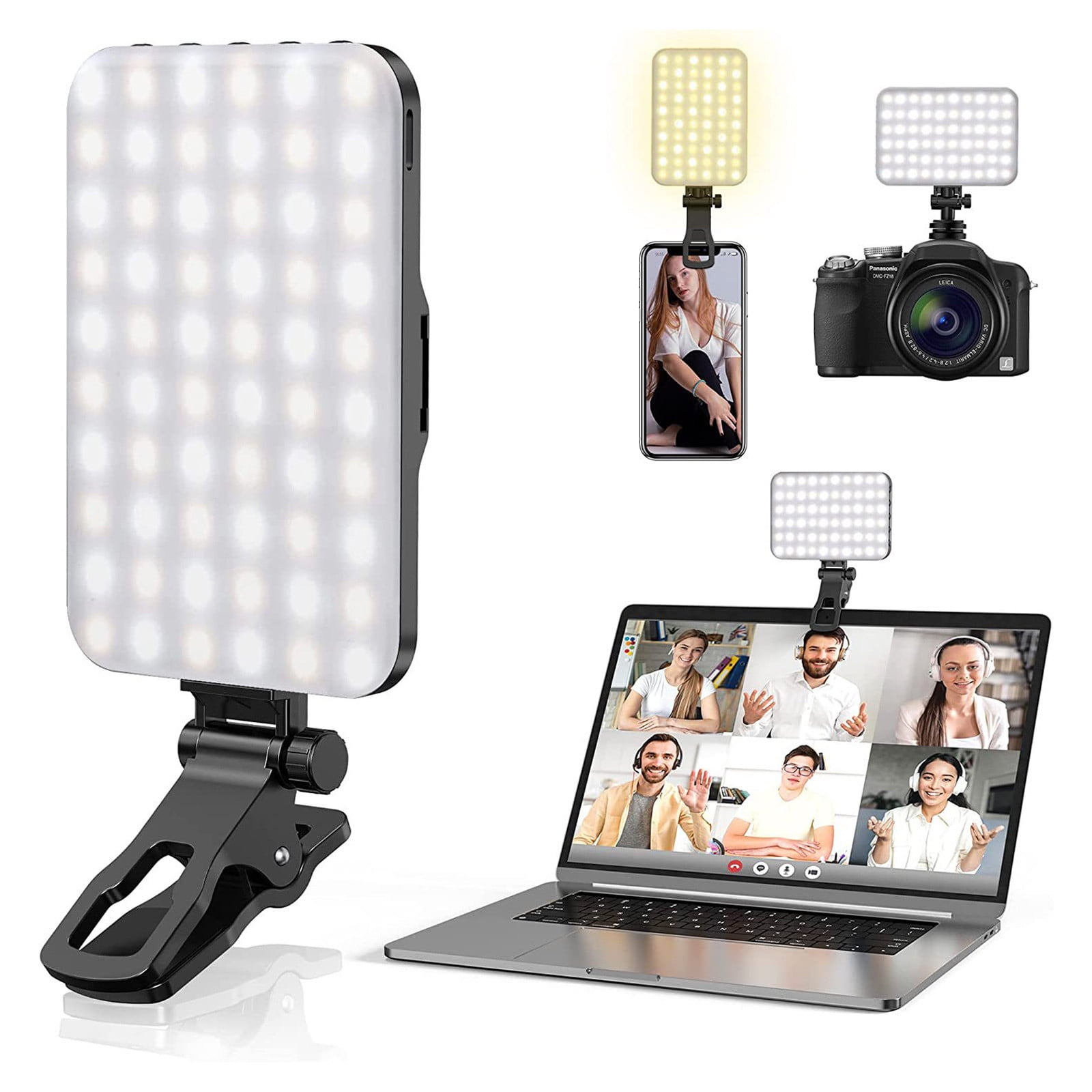 GARENAS 120 Phone Light Selfie Light 5000Mah Rechargeable Clip Video