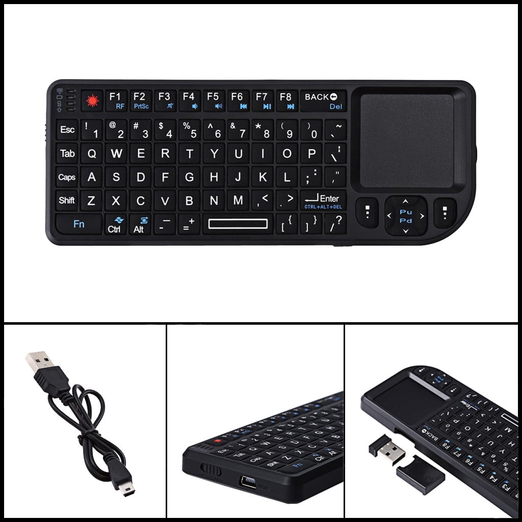 GARENAS 2.4GHz Wireless Mini Touchpad Keyboard with IR Light Keyboard
