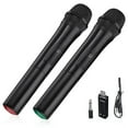 GARENAS 2 Pack Dual USB UHF Wireless Microphone System Kit with