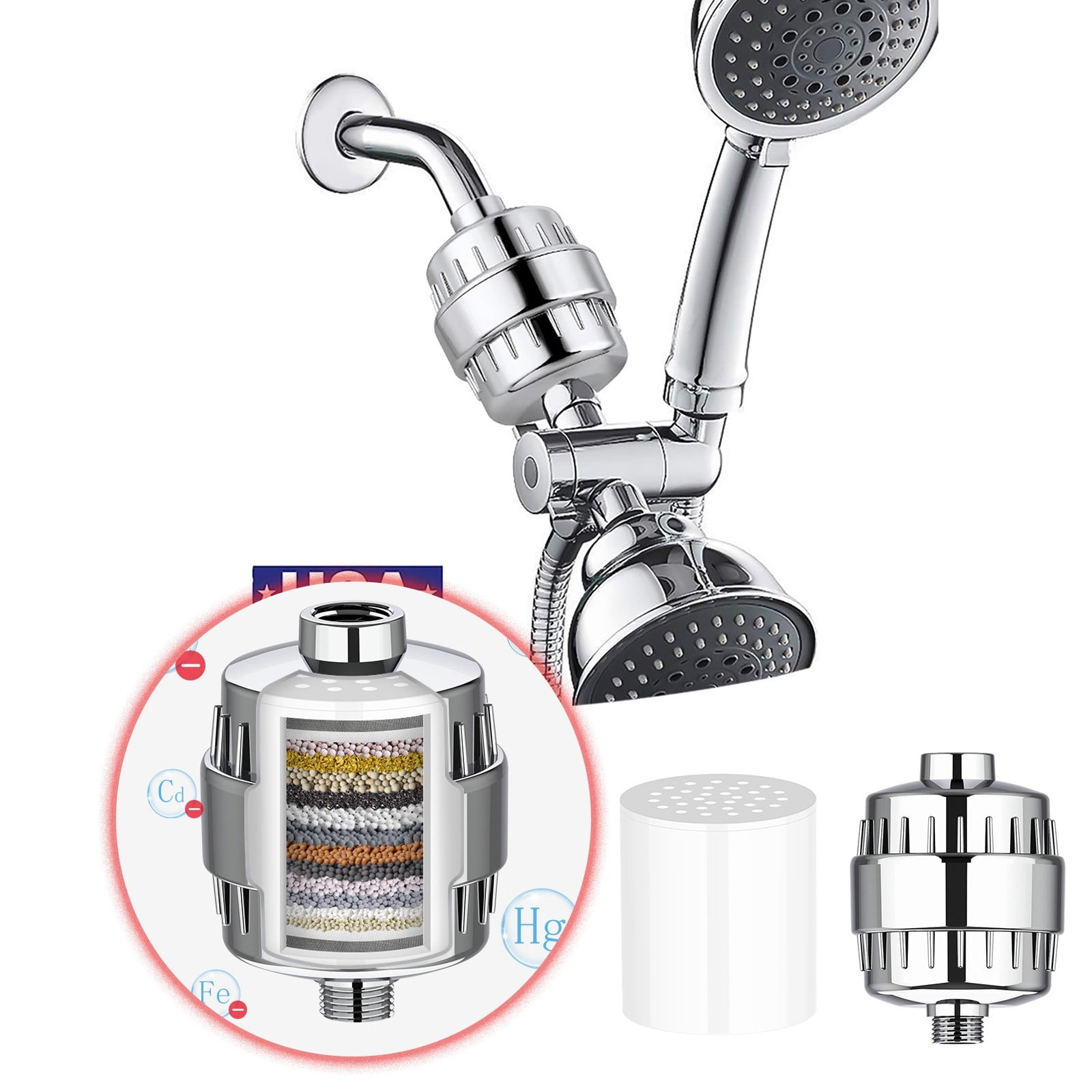 GARENAS 20 Layer Water Purifier Household Water Heater Filter Showerhead Shower Filter Set