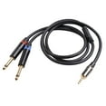 GARENAS 3.5mm Jack to Dual 6.35mm Cable Aux Cable 2 Mono 6.5 Jack to 3.