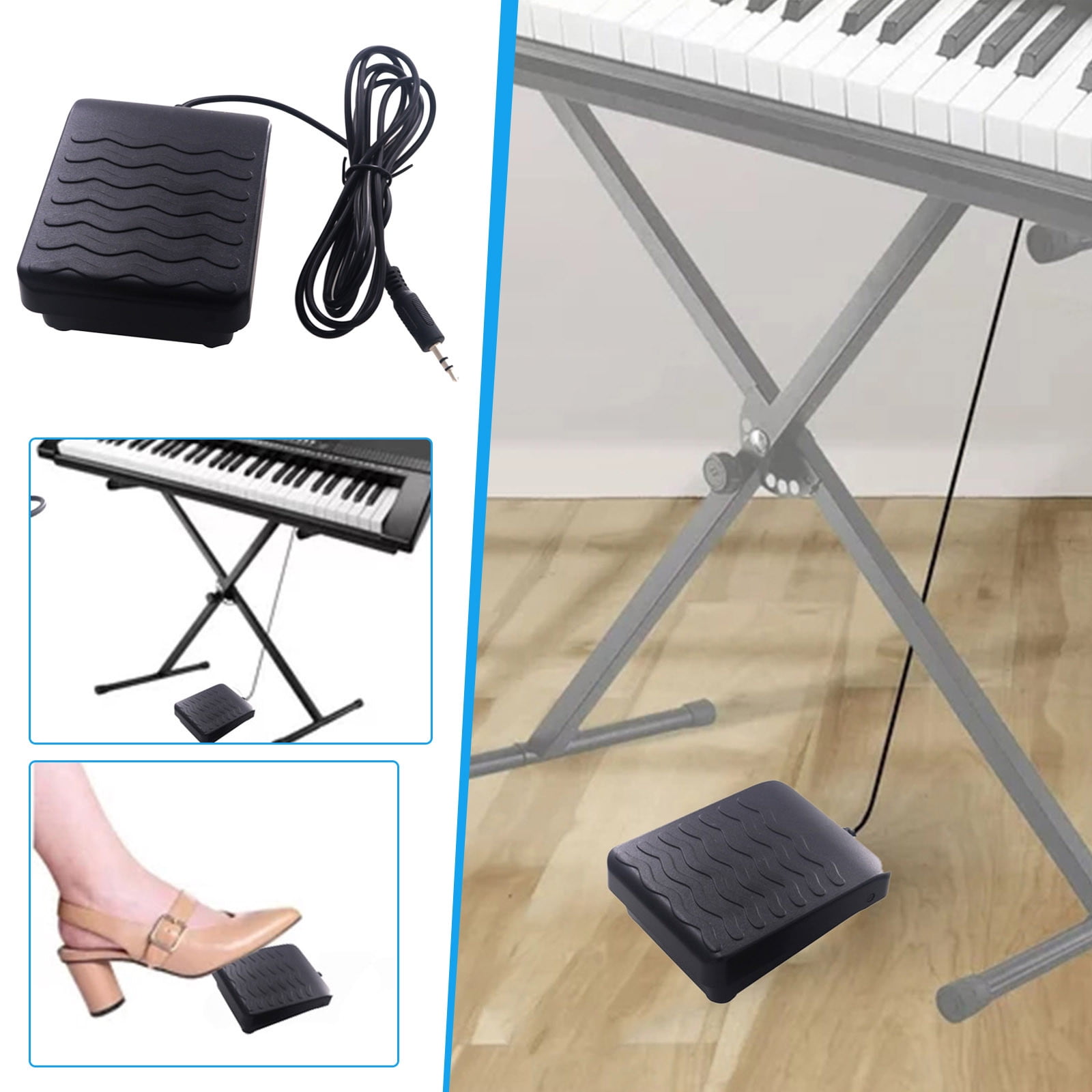 GARENAS 3.5mm Universal Sustain Damper Pedal Foot for Electric Keyboard