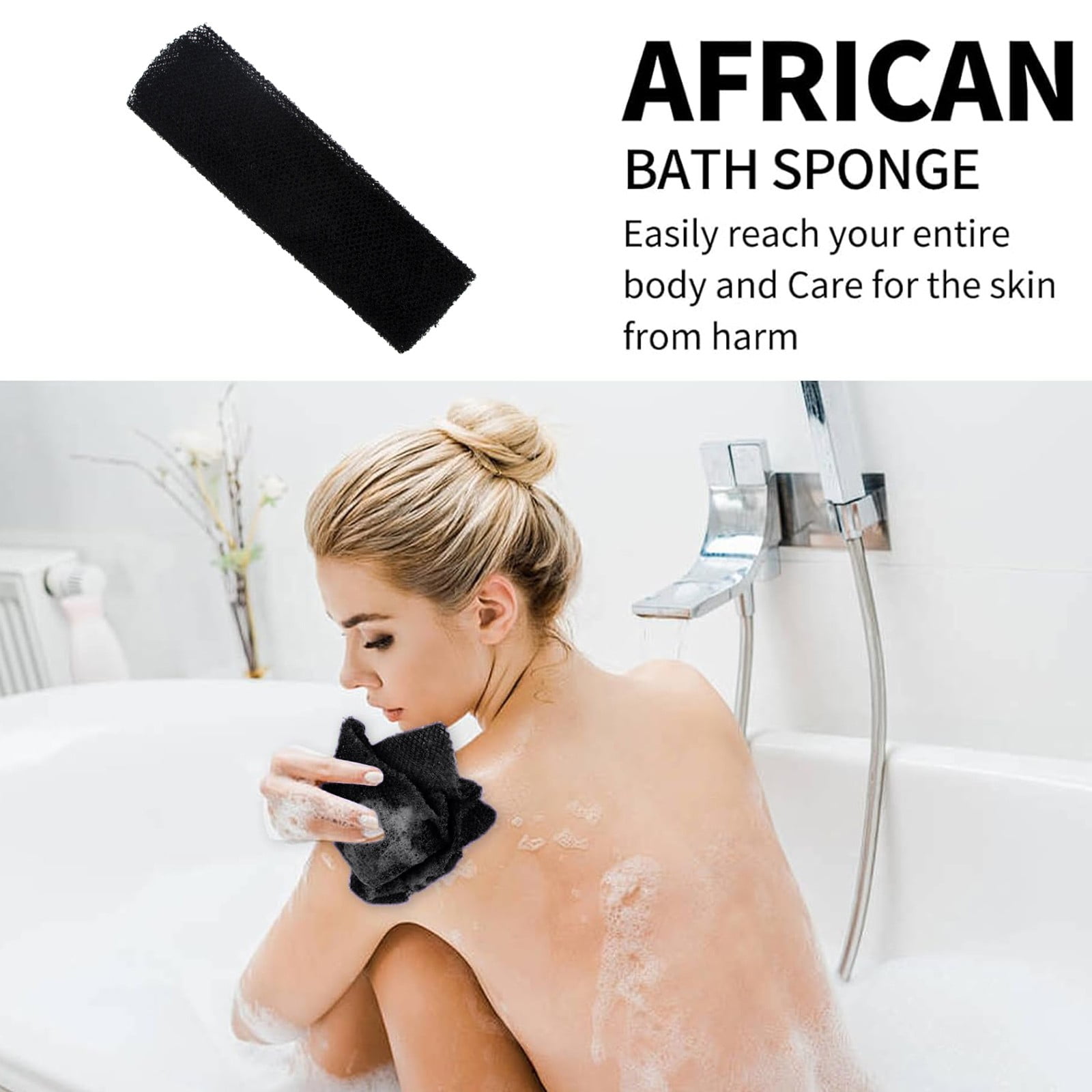 GARENAS African Net Sponge Long Net Bath Sponges for Exfoliating Shower ...