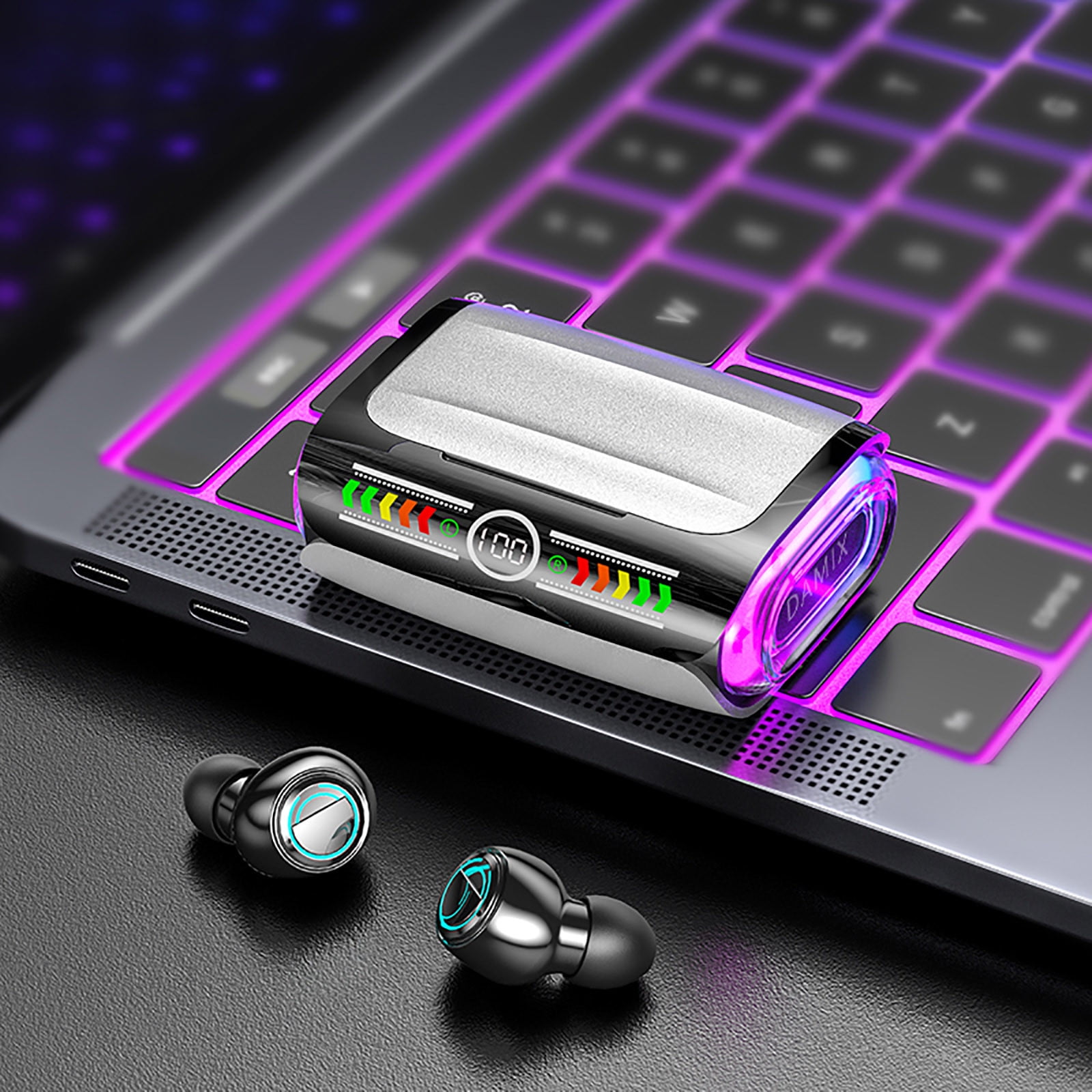 GARENAS Bluetooth 5.3 Headphones Dual Microphone Wireless Earbuds Long