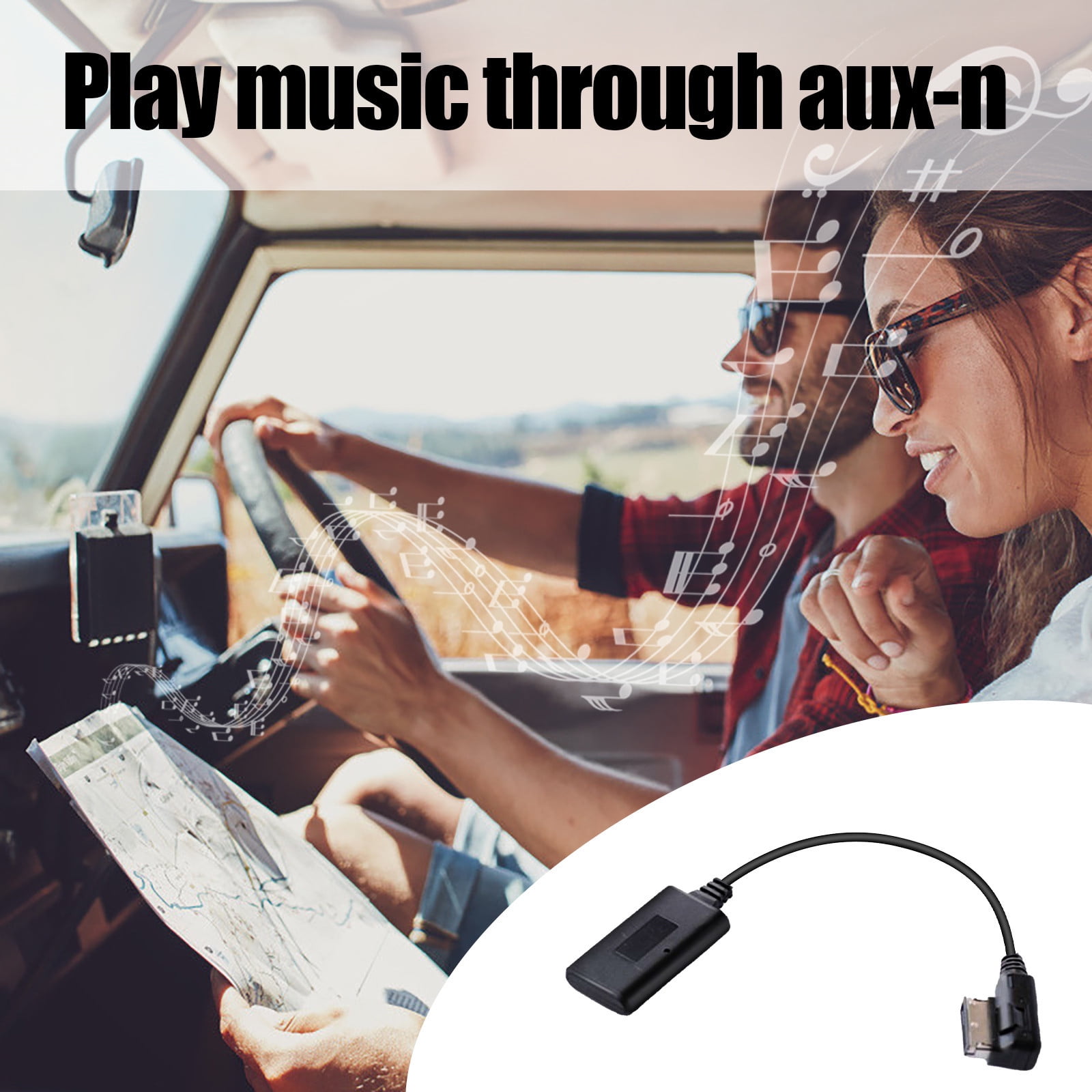 GARENAS Bluetooth Audio Cable Aux in Adapter for Mercedes MB AMI Music
