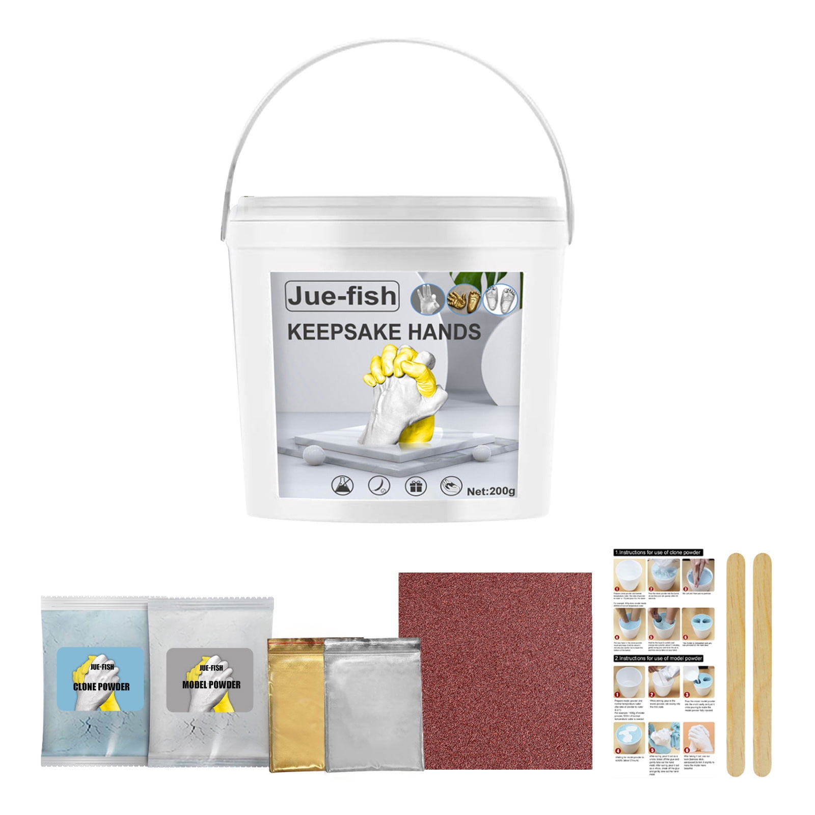 GARENAS Child Keepsake Hands Casting Kit Large DIY Plaster Statue