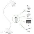 GARENAS Clamp Desk Lamp Dimmable Clip on Reading Light Adjustable Color