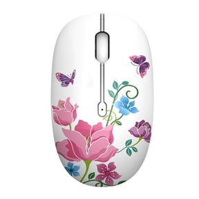 GARENAS Computer Mouse Wireless for Gaming Ergonomic Tiger Cat M 101 Laptop of Fice Cute Girl Cartoon Bl Uetooth Dualing Mode Wireless Mo Use(White)