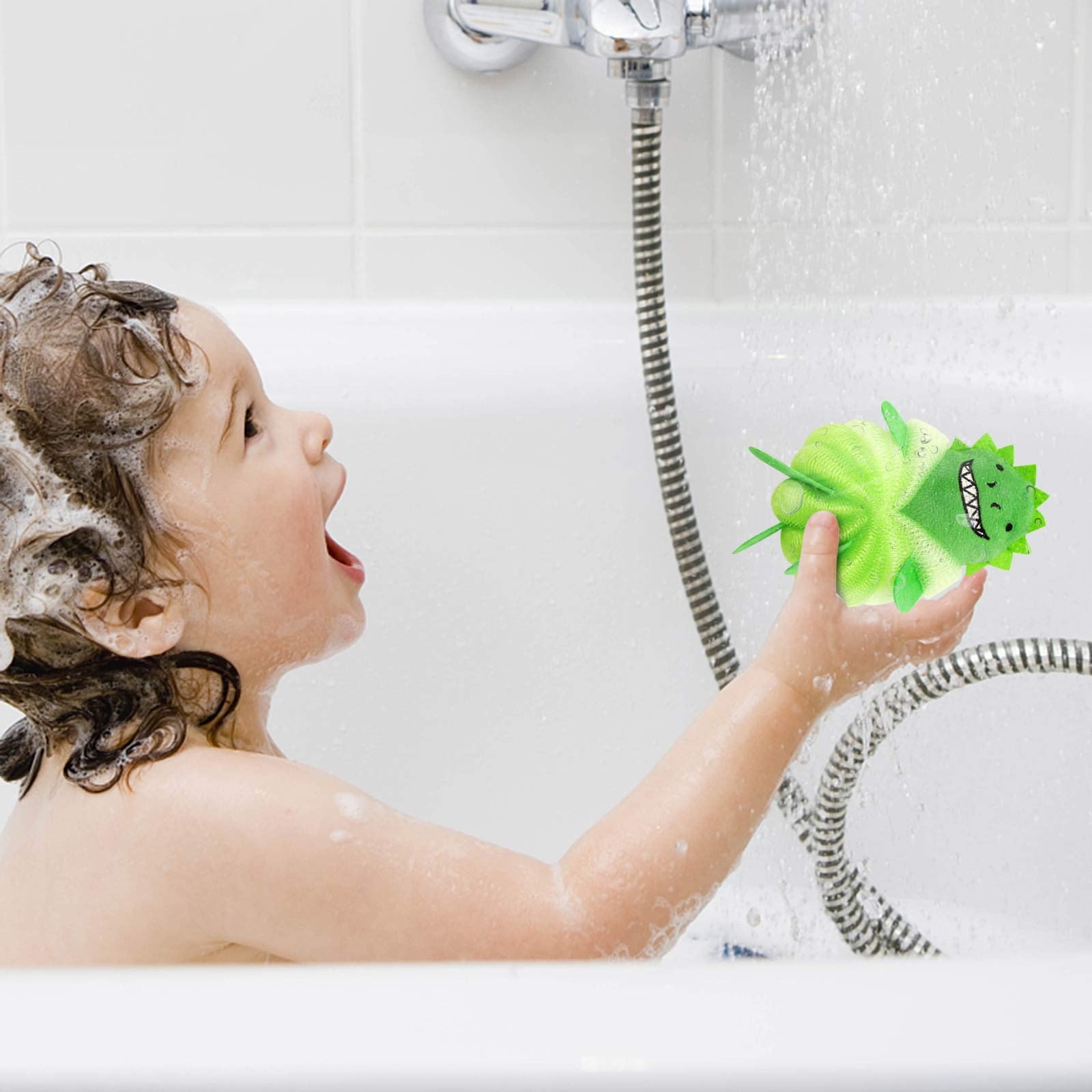 GARENAS Cute Bath Sponge for Kids Soft and Gentle Body Scrubber for