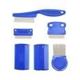 GARENAS Dog Cat Flea Comb Pet Steel Needle Comb Flea Lice Removal Blue